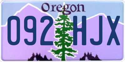 OR license plate 092HJX