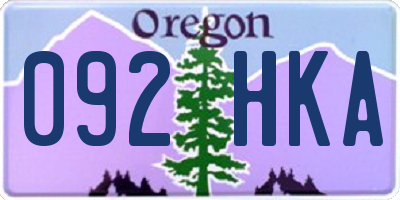 OR license plate 092HKA