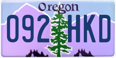 OR license plate 092HKD