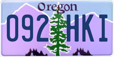 OR license plate 092HKI