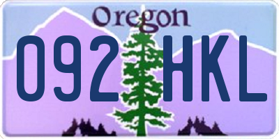 OR license plate 092HKL