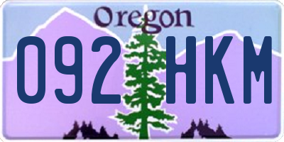 OR license plate 092HKM