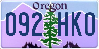 OR license plate 092HKO