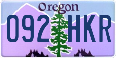 OR license plate 092HKR
