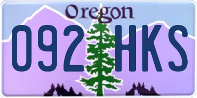 OR license plate 092HKS