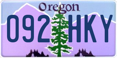 OR license plate 092HKY