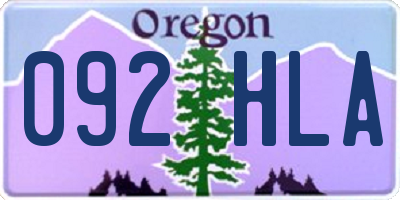OR license plate 092HLA
