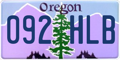 OR license plate 092HLB