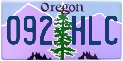 OR license plate 092HLC