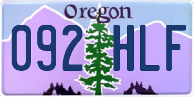 OR license plate 092HLF