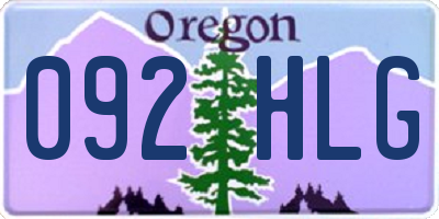 OR license plate 092HLG