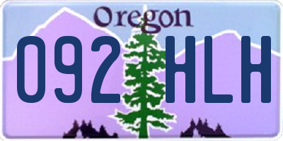 OR license plate 092HLH