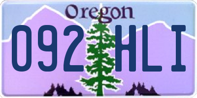 OR license plate 092HLI