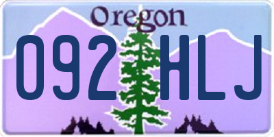 OR license plate 092HLJ