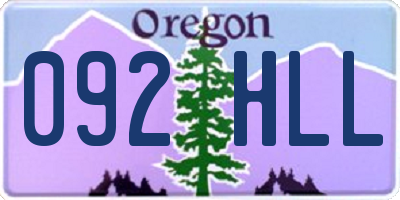 OR license plate 092HLL