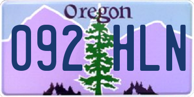 OR license plate 092HLN