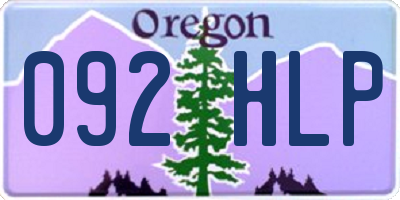 OR license plate 092HLP