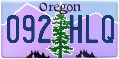 OR license plate 092HLQ