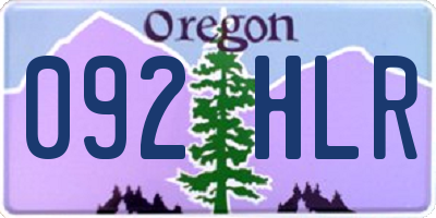 OR license plate 092HLR