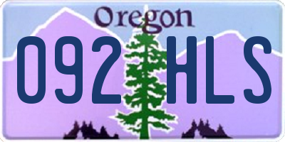 OR license plate 092HLS