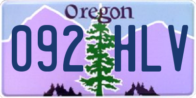 OR license plate 092HLV
