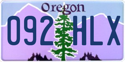 OR license plate 092HLX