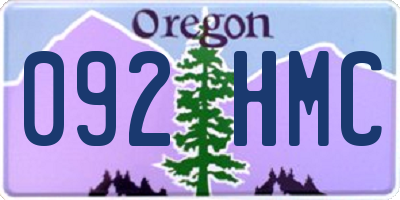 OR license plate 092HMC