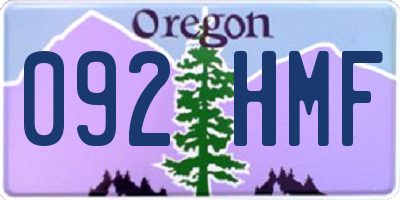 OR license plate 092HMF