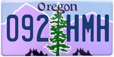 OR license plate 092HMH
