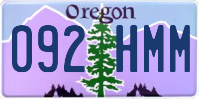 OR license plate 092HMM