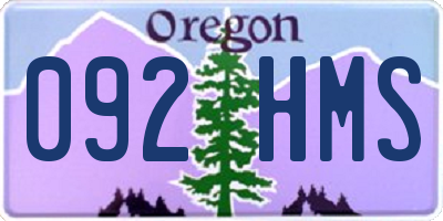 OR license plate 092HMS