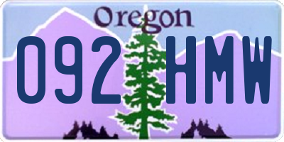 OR license plate 092HMW