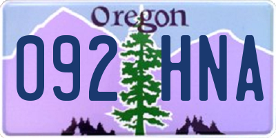 OR license plate 092HNA