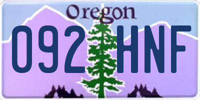 OR license plate 092HNF