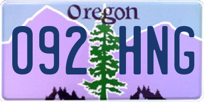 OR license plate 092HNG