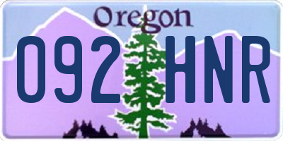 OR license plate 092HNR