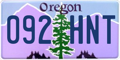 OR license plate 092HNT