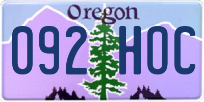 OR license plate 092HOC