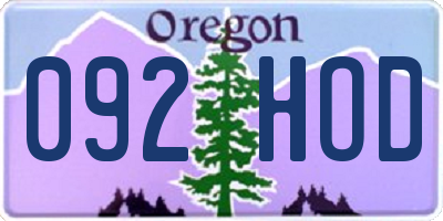 OR license plate 092HOD