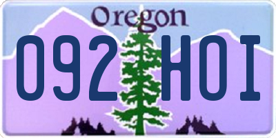 OR license plate 092HOI