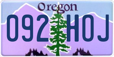 OR license plate 092HOJ