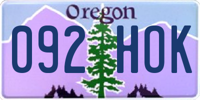 OR license plate 092HOK