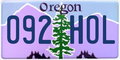 OR license plate 092HOL