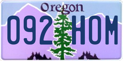 OR license plate 092HOM