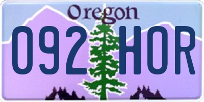 OR license plate 092HOR