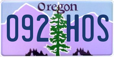 OR license plate 092HOS