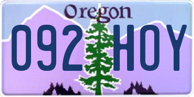 OR license plate 092HOY
