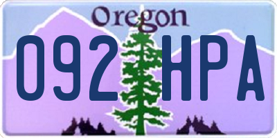 OR license plate 092HPA