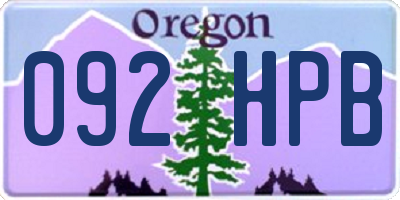 OR license plate 092HPB