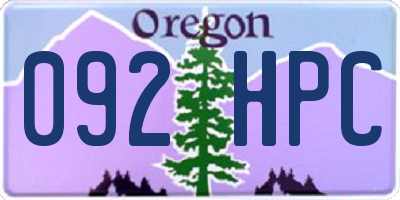OR license plate 092HPC